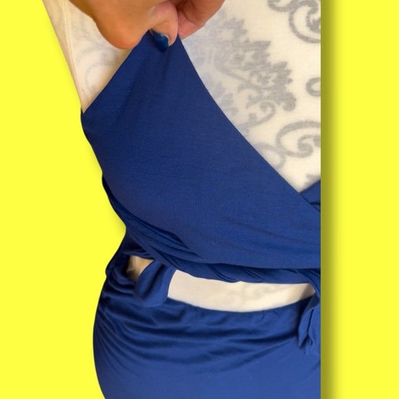 Blue Cutout Wrap Dress - Picture 3 of 8